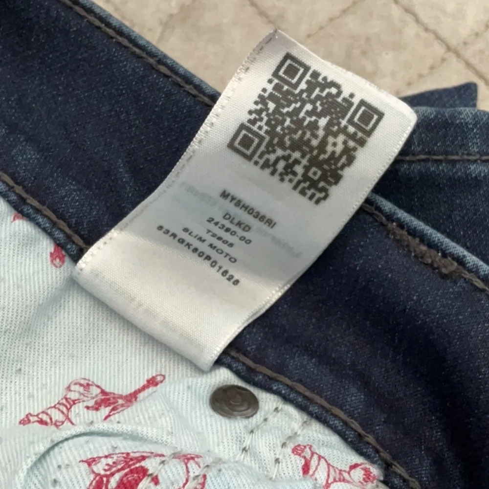 True Religion Men’s Blue Slim Moto Jeans
